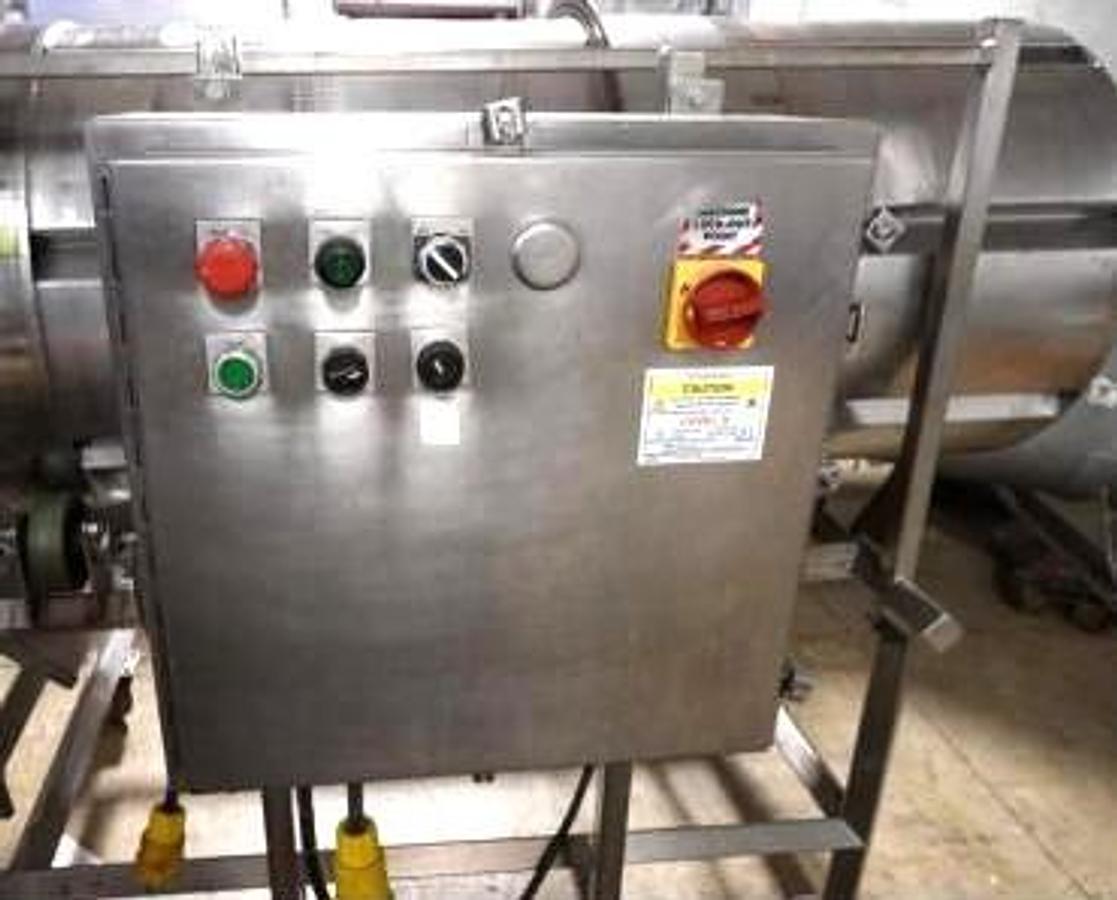 Used Stainless Steel Sanitary Rotary Seasoning Tumbler 30 Inches Dia X 84 Inches Long