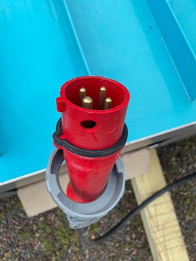 Used 22 Inch Wide Stainless Steel Sanitary Incline Cleated Blue Belt Conveyor