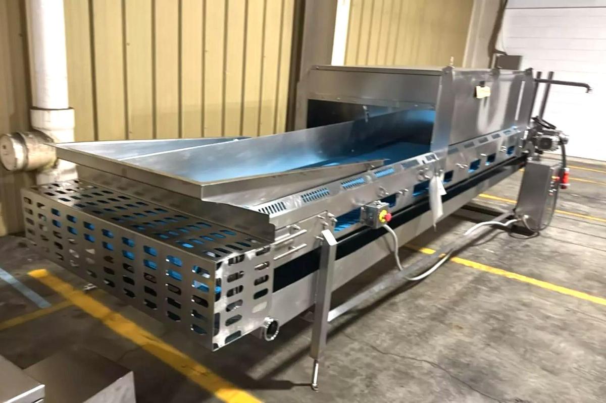 Used Stainless Steel Sanitary Dewatering/Washing Belt Conveyor 38 Inches Wide X 180 Inches Long