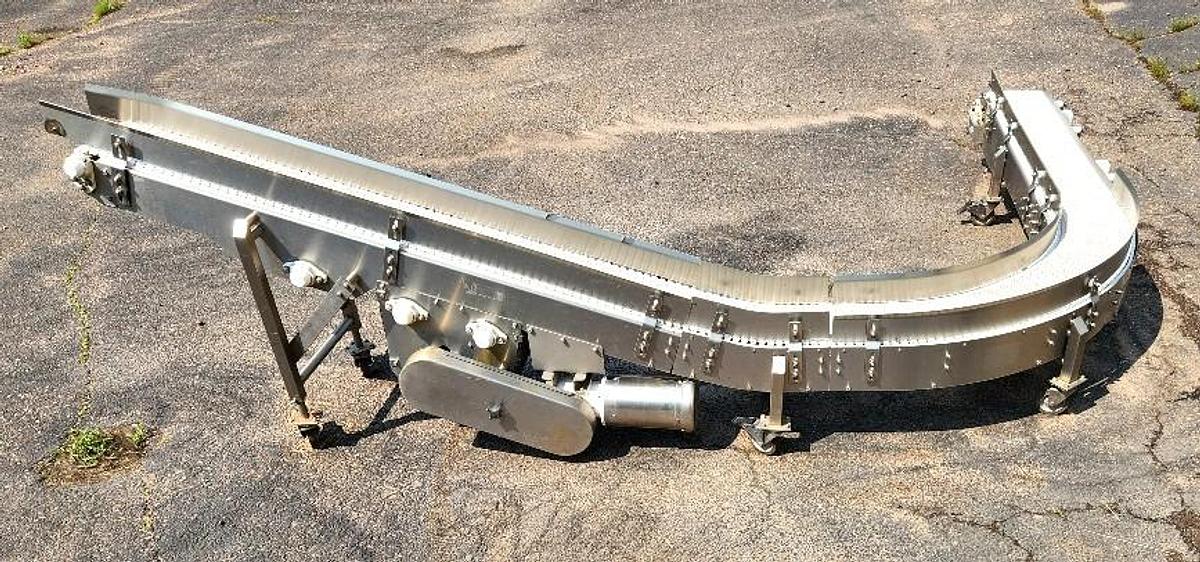 Used Keenline 10 Inch Stainless Steel Sanitary Intralox 90 Degree Conveyor