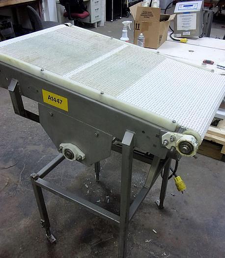 Used 20 Inch Wide X 38 Inch Long Intralox Incline Belt Conveyor Stainless Steel Sanitary