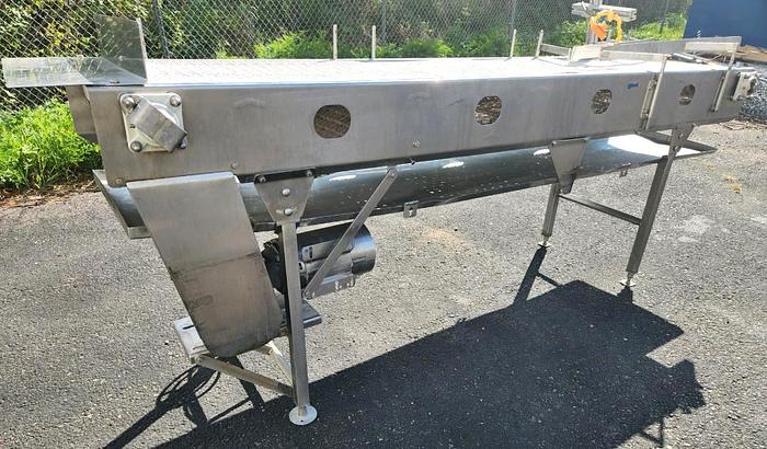 Used Stainless Steel Dewatering Conveyor 20 Inches Wide X 96 Inches Long