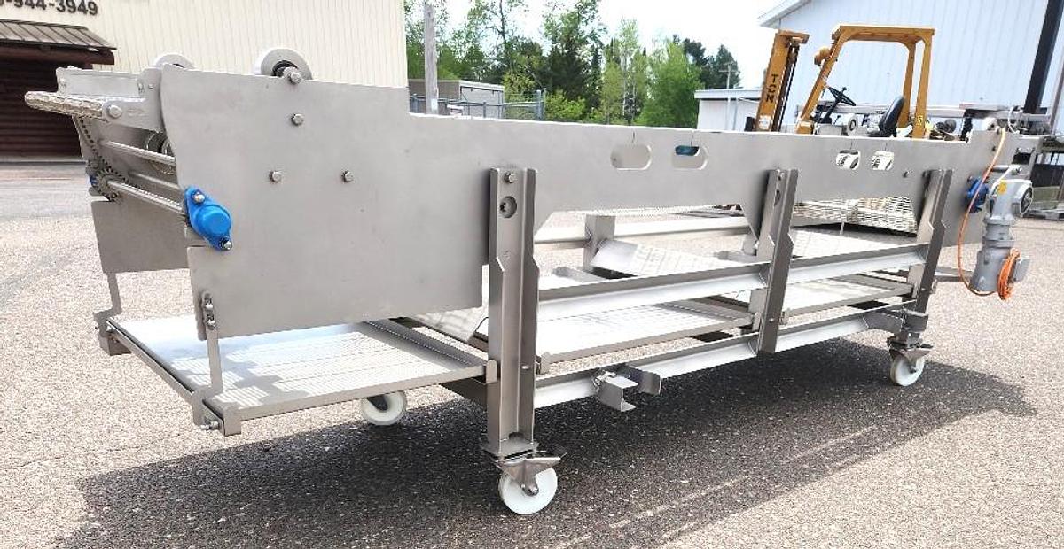 Used Stainless Steel Sanitary Wire Mesh Conveyor 26 Inches X 146 Inches