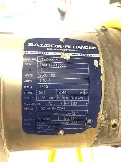 Used Keenline 10 Inch Wide X 202 Inches Long Stainless Steel Sanitary Incline Intralox Belt Conveyor Variable Speed with 90 deg exit