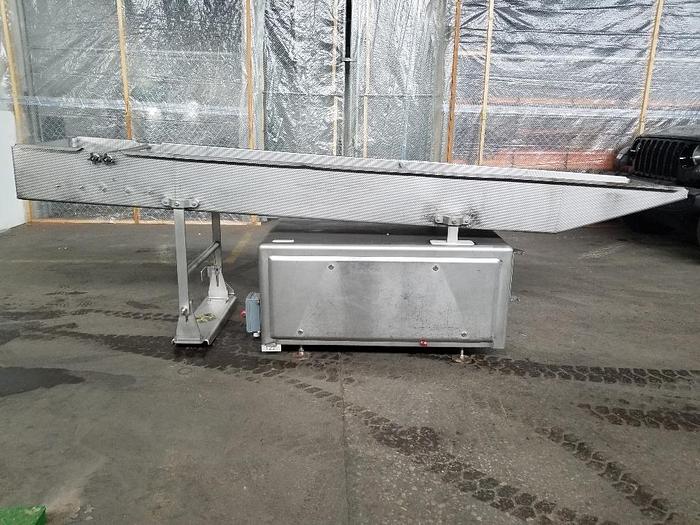 Used Vibratory Scale Feeder 24 Inches Wide X 132 Inches Long Stainless Steel Sanitary