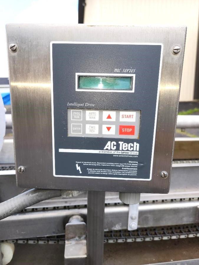 Used 12 Inch wide X 150 Inch long Stainless Steel Intralox Conveyor with Spray Bar