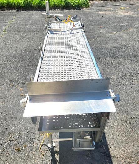Used Stainless Steel Dewatering Conveyor 20 Inches Wide X 96 Inches Long