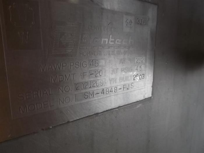 Used Blentech Model SM-4848-PJS 316 Stainless Steel Sanitary Batch Steam Cooker