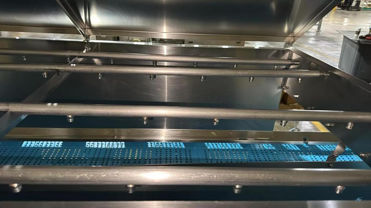 Used Stainless Steel Sanitary Dewatering/Washing Belt Conveyor 38 Inches Wide X 180 Inches Long