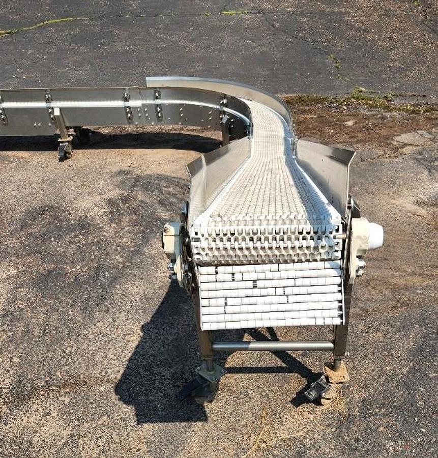 Used Keenline 10 Inch Stainless Steel Sanitary Intralox 90 Degree Conveyor
