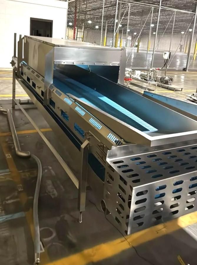 Used Stainless Steel Sanitary Dewatering/Washing Belt Conveyor 38 Inches Wide X 180 Inches Long