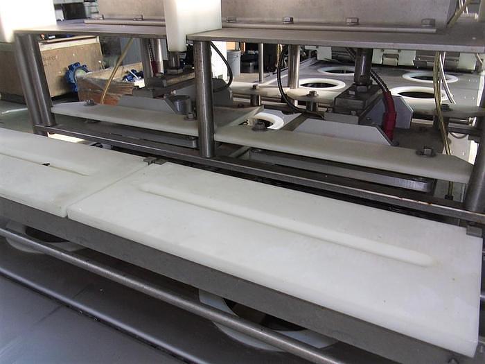 Used PMR Model 1300 Dual Lane Continuous Container Filler Sealer Lidder Stainless Steel Sanitary