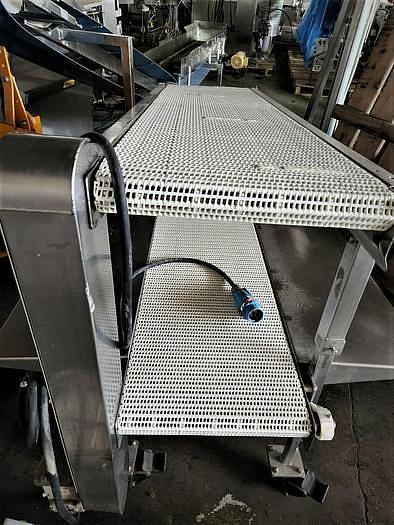 Used 18 Inch Intralox Dual Pack Off Conveyor Stainless Steel Sanitary