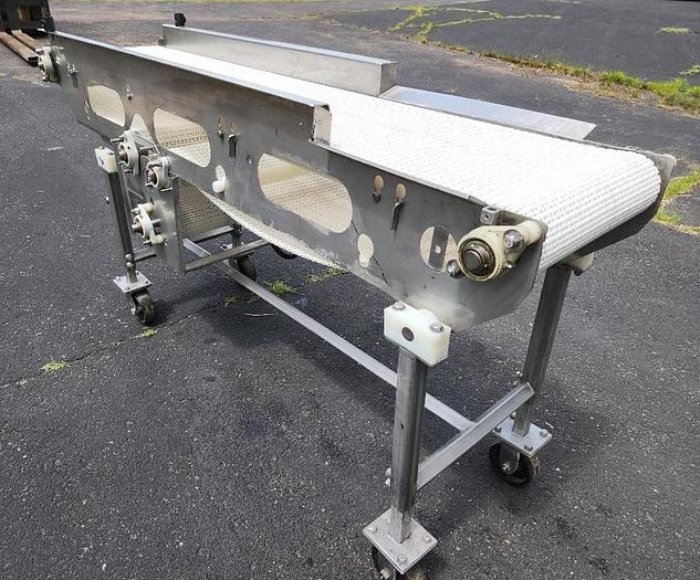 Used 15 Inch X 75 Inch Stainless Steel Sanitary White Intralox Belt Conveyor