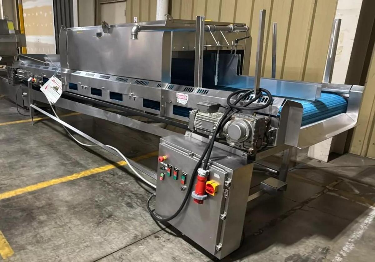 Used Stainless Steel Sanitary Dewatering/Washing Belt Conveyor 38 Inches Wide X 180 Inches Long