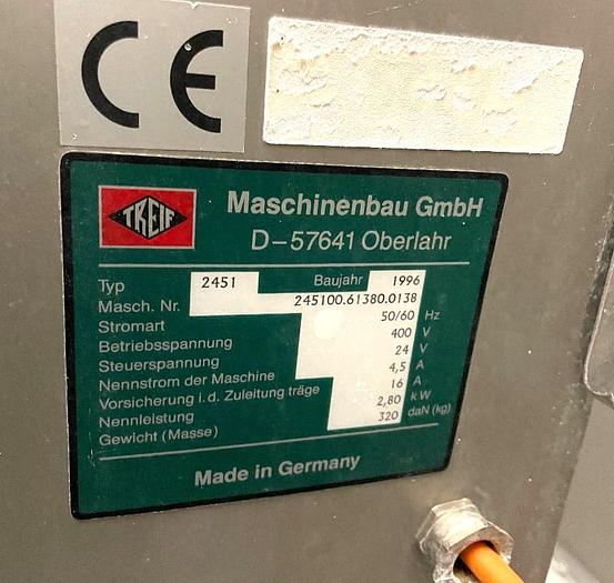 Used Treif 2451 Divider CE Compact Slicer Stainless Steel Sanitary Complete with takeaway conveyor