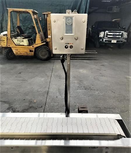 Used 6 Inch Wide X 94 Inches Long Stainless Steel Slat Top Conveyor