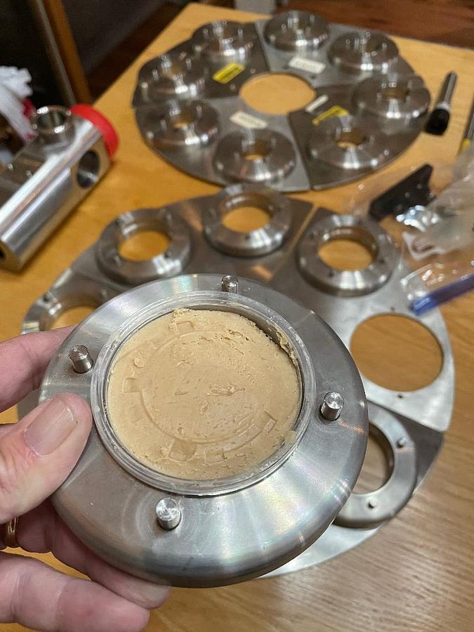 Used Modern Packaging Rotary Cup Filler Model SR-8-DC Change Parts 2oz and 3 1/2oz