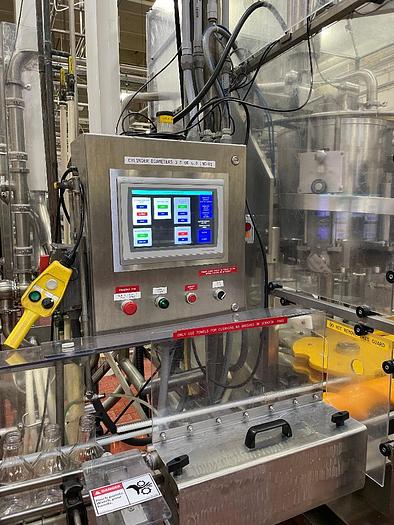 Used Cozzoli Model RFP-8 8 Head Rotary Filler with McBrady Model 200 Bottle Cleaner