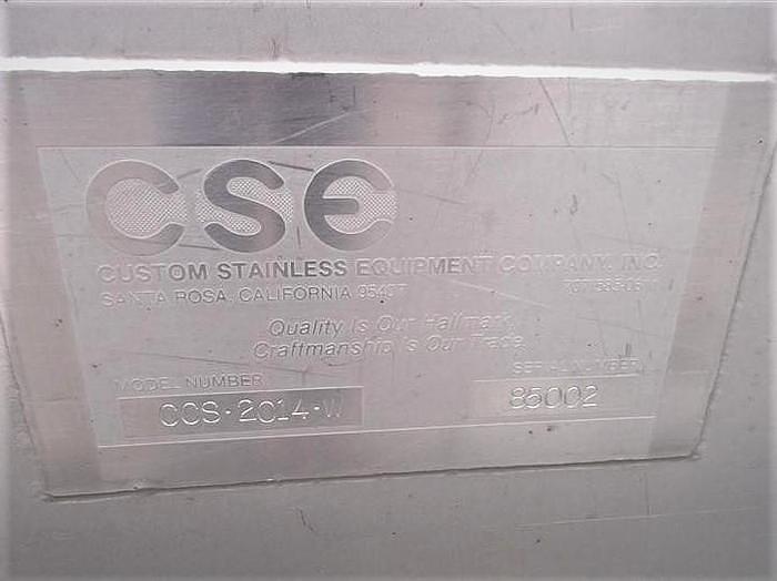 Used CSE Stainless Steel Sanitary Incline Screw Conveyor/Cooker 20 Inch Diameter X 14 Foot