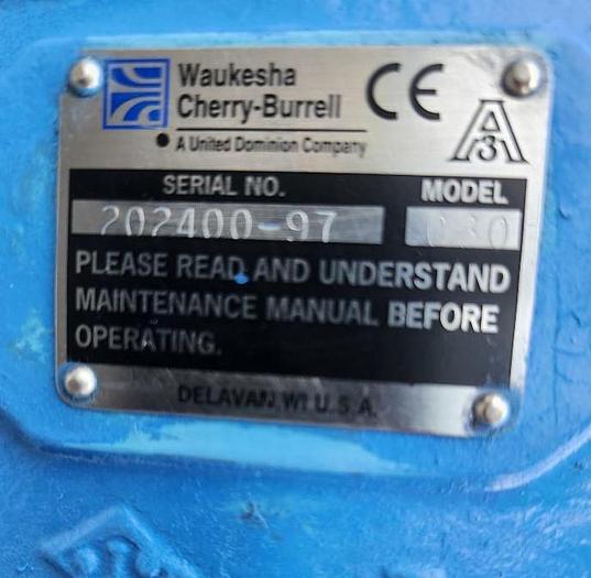 Refurbished Waukesha Refurbished Model 030 Stainless Steel Positive Displacement Pump