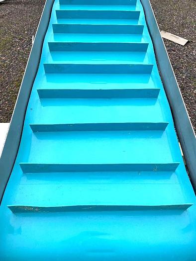 Used 22 Inch Wide Stainless Steel Sanitary Incline Cleated Blue Belt Conveyor