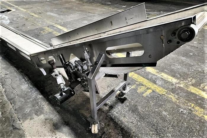 Used 10 Inch Wide X 201 Inches Long Incline Intralox Belt Conveyor Stainless Steel Sanitary