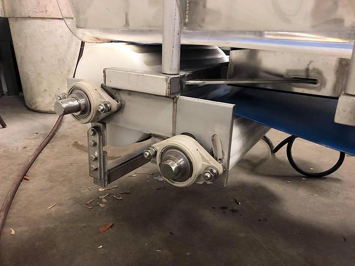 Used 16 Inches Wide X 189 Inches Long Incline Blue Belt Conveyor Stainless Steel Sanitary