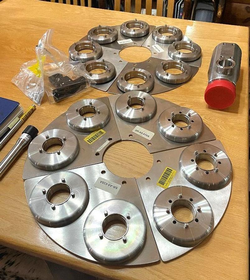 Used Modern Packaging Rotary Cup Filler Model SR-8-DC Change Parts 2oz and 3 1/2oz