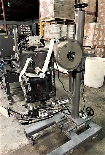 Used CTM Model 3600-PA Labeler Dual Action Tamp Printer Applicator with Portable Stand and Parts Unit