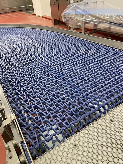 Used 36 Inch Wide 90 Degree Blue Belt Conveyor