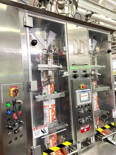 Used Stainless Steel Twin Head Inline Aspetic Bag Filler Mfg by SBM / SAJB Inc