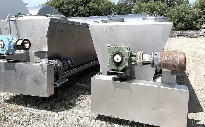 Used 330 cu ft/2500 Gallons Stainless Steel Sanitary Ribbon Blending Hoppers/Tanks