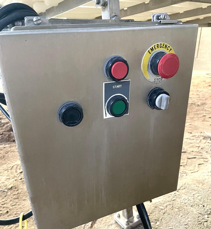Used Loos Stainless Steel Sanitary Pack Off Conveyor 26 Inches X 96 Inches