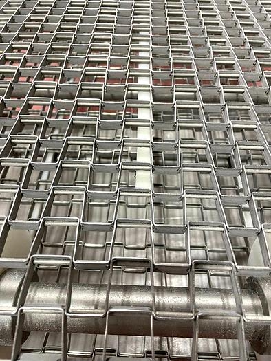 Used 36 Inch Wide Stainless Steel Sanitary Wire Mesh Belt Conveyor 17 Foot Long