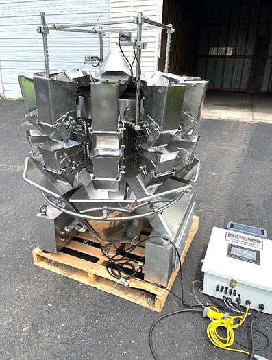 Used Ohlson Model HMW10 10 Head Rotary Scale Stainless Steel Sanitary