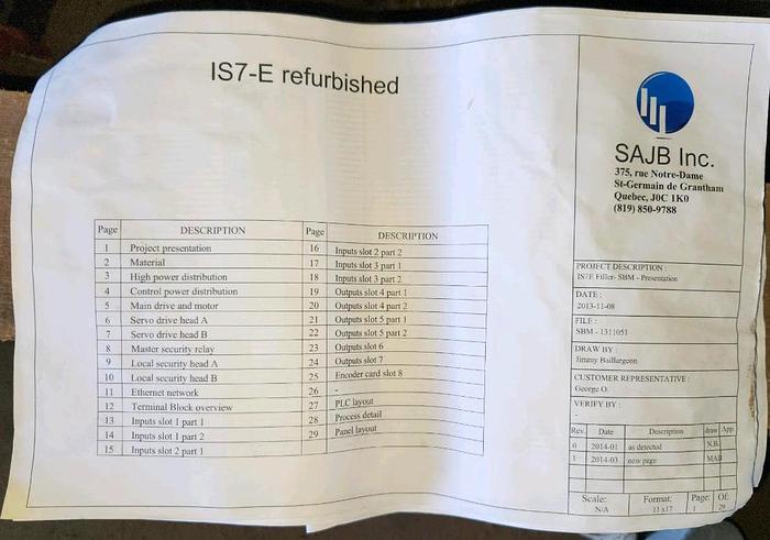 Used SBM / SAJB Inc Twin Head Inline Aspetic Bag Filler Stainless Steel Sanitary