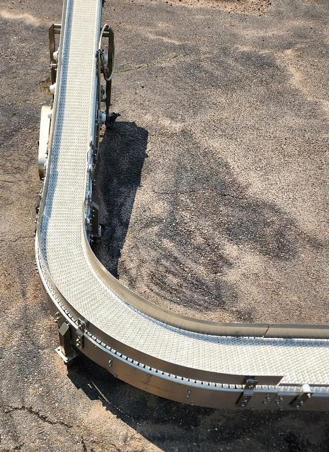 Used Keenline 10 Inch Stainless Steel Sanitary Intralox 90 Degree Conveyor