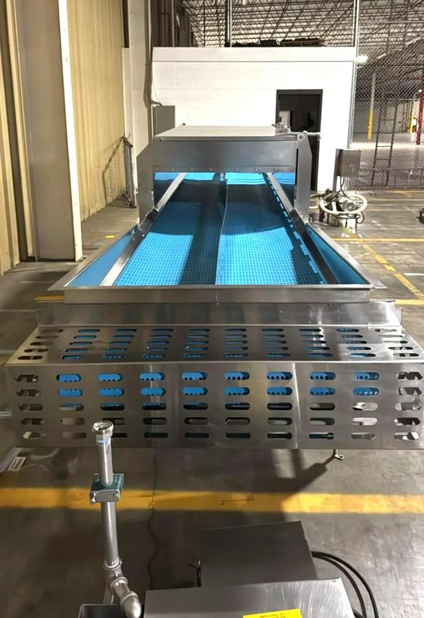 Used Stainless Steel Sanitary Dewatering/Washing Belt Conveyor 38 Inches Wide X 180 Inches Long