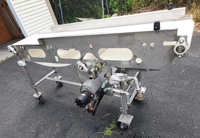 Used 15 Inch X 75 Inch Stainless Steel Sanitary White Intralox Belt Conveyor