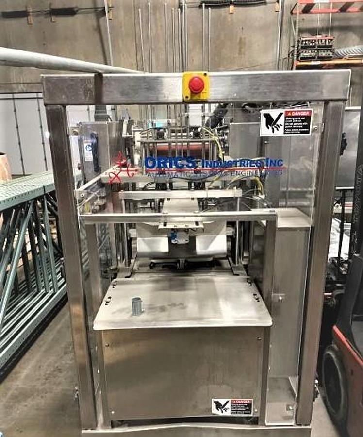 Used  Orics Model S-30 Dual Lane Automatic Cup/Tub/Bowl Filling Sealing Labeling System Complete 