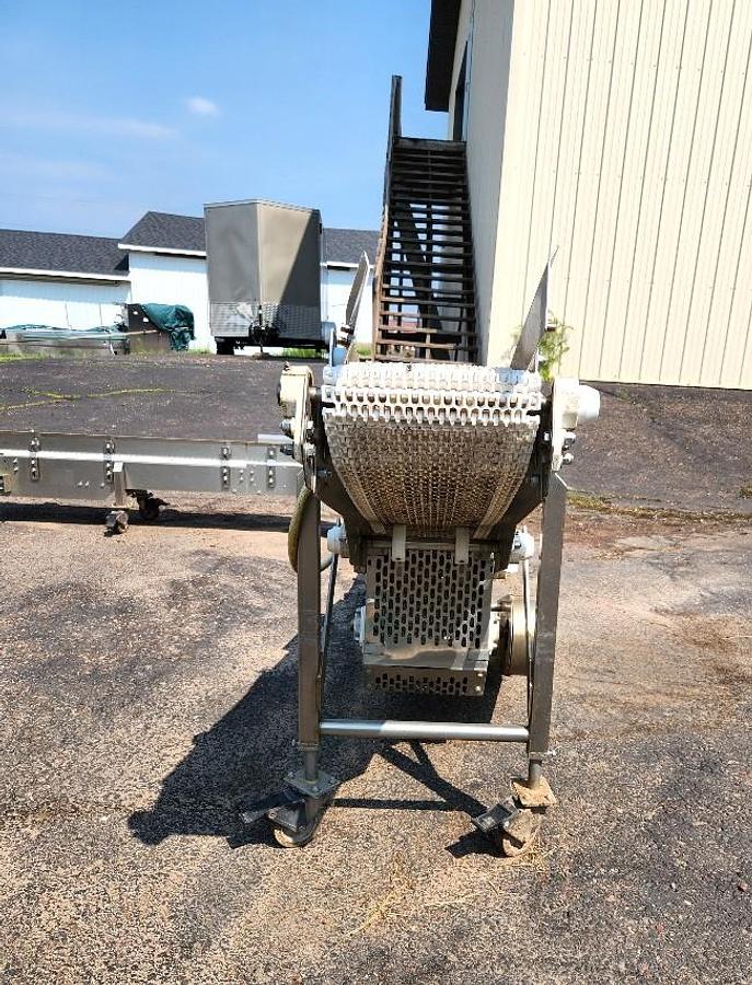 Used Keenline 10 Inch Stainless Steel Sanitary Intralox 90 Degree Conveyor