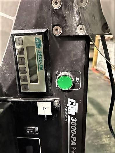 Used CTM Model 3600-PA Labeler Dual Action Tamp Printer Applicator with Portable Stand and Parts Unit