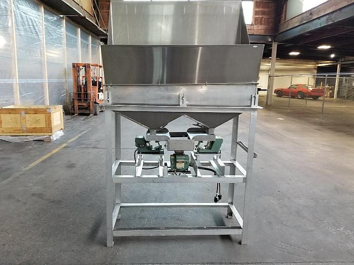 Used FMC Dual Lane Hopper Feeder Stainless Steel With 3 FMC Feeders