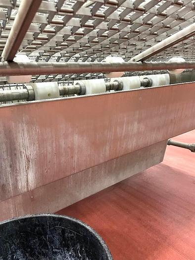 Used 36 Inch Wide Stainless Steel Sanitary Wire Mesh Belt Conveyor 17 Foot Long