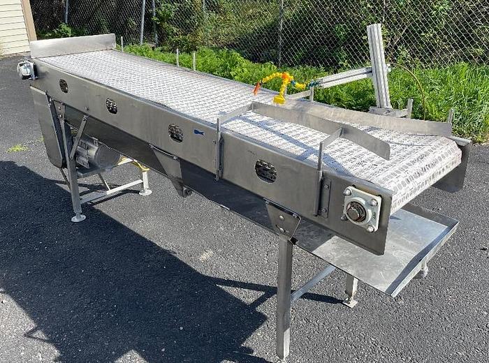 Used Stainless Steel Dewatering Conveyor 20 Inches Wide X 96 Inches Long