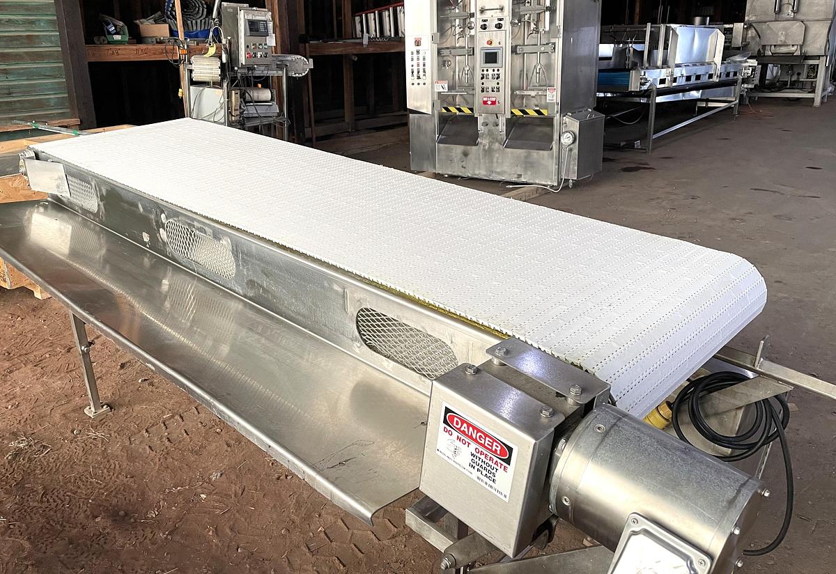 Used Loos Stainless Steel Sanitary Pack Off Conveyor 26 Inches X 96 Inches