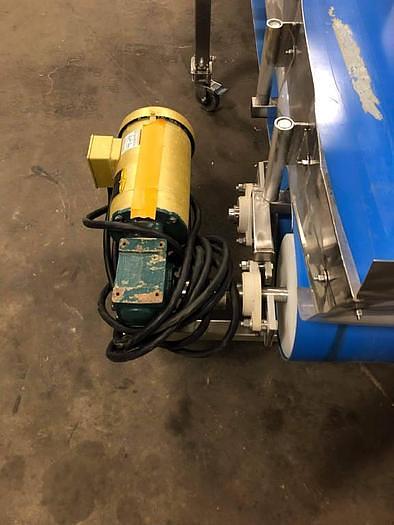 Used 16 Inches Wide X 189 Inches Long Incline Blue Belt Conveyor Stainless Steel Sanitary