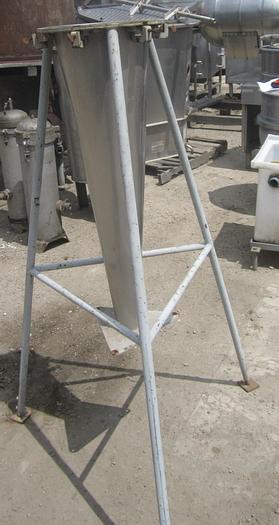Used Hopper, 6 CF, S/st, 24" x 25", On Stand