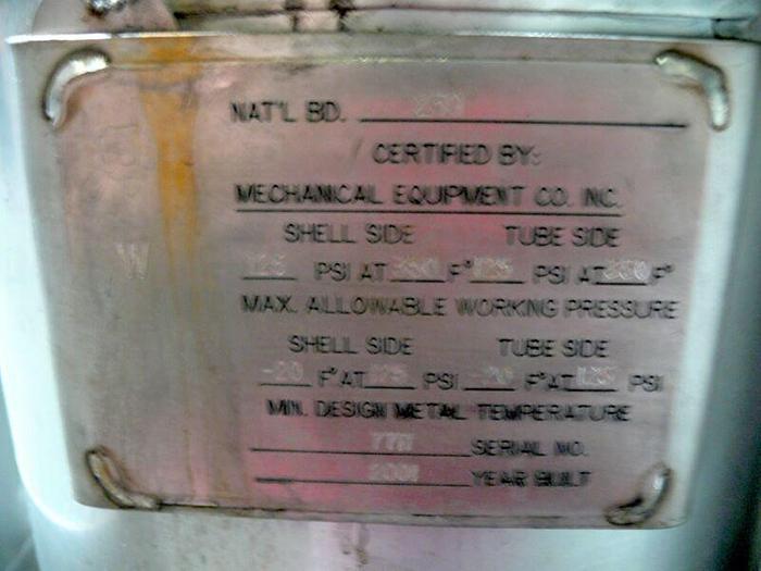 Used Meco CS1500 Pure Steam Generator 1000 lbs/hr Capacity  125 psi @ 350F